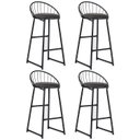 Ver imagem 1 de Banqueta Industrial Aço Preta – Gourmet, Varanda, Living – Banqueta Shell Kit 4