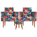 Ver imagem 2 de Kit 2 Poltrona Decorativa Nina e Puff Suede Abistrato 15