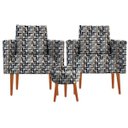 Ver imagem 2 de Kit 2 Poltrona Decorativa Nina e Puff Suede Abistrato 21