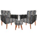 Ver imagem 1 de Kit 2 Poltrona Decorativa Nina e Puff Suede Abistrato 21