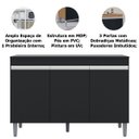 Ver imagem 4 de Balcão de Pia para Cozinha 120 Cm 3 Portas Kadu Preto