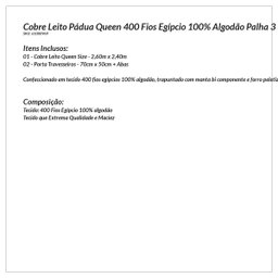 Cobre Leito Queen 400 Fios Egípcio 100% Algodão Palha 3 Peças - 4