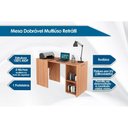 Ver imagem 2 de Mesa Multiuso Escritório Retrátil Me4170 C/ 2 Nichos Preto - Tecno Mobili
