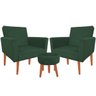 Kit 2 Poltrona Decorativa Nina e Puff Suede Verde - 2