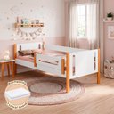 Ver imagem 2 de Cama de Solteiro Mirela Branco Mel com Grade de Proteção Acompanha Lençol Infantil Quarto Infantil