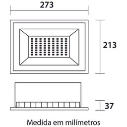 Refletor Blumenau LED Tech 100W Preto Bivolt 6500 K - Branco Frio - 2