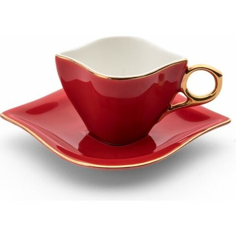 Xicaras de Café – Forever Love Porcelana 4 Peças - Vermelho