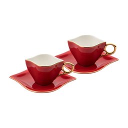 Xicaras de Café – Forever Love Porcelana 4 Peças - Vermelho - 2