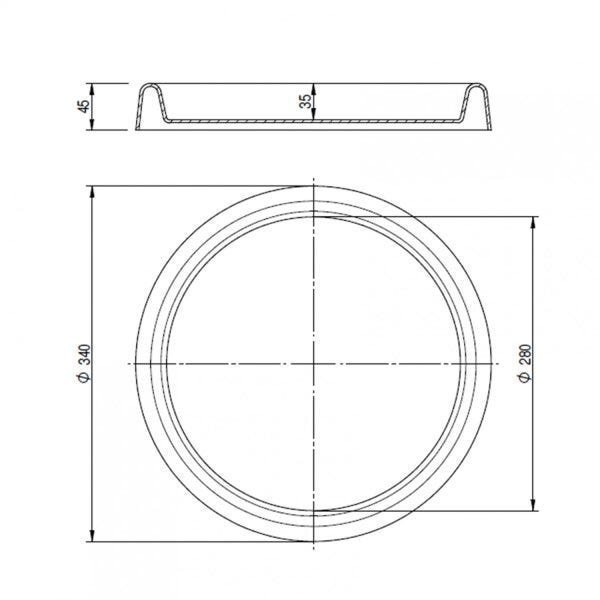 Prato Redondo para Vaso 30 4,5cm x 34cm Japi - 3