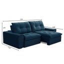 Ver imagem 4 de Sofá Retrátil Reclinável 3 Lugares 230cm Argon F05 Veludo Azul - Mpozenato