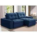 Ver imagem 2 de Sofá Retrátil Reclinável 3 Lugares 230cm Argon F05 Veludo Azul - Mpozenato