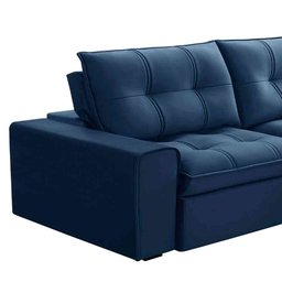 Sofá Retrátil Reclinável 3 Lugares 230cm Argon F05 Veludo Azul - Mpozenato - 3
