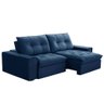 Sofá Retrátil Reclinável 3 Lugares 230cm Argon F05 Veludo Azul - Mpozenato - 1
