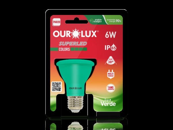 Lâmpada Led Ourolux 6W Superled Verde E27 Bivolt - 2