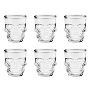 Jogo 6 Copos Para Shot Dose Caveira Lyor