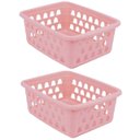 Ver imagem 2 de Kit 10 Cestos Multiuso Médio Rosa 20x6,5x15cm Pp 1032 Uninjet