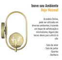 Ver imagem 7 de Arandela Parede ONLINE  DOURADO Globo de Vidro AMBAR - 4124-14-AM
