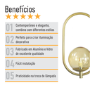 Ver imagem 6 de Arandela Parede ONLINE DOURADO Globo de Vidro AMBAR - 4124-14-AM