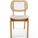 Ver imagem 3 de Kit 4 Cadeiras para Sala de Jantar Estofada e Tela Mariah L02 Linho Cru