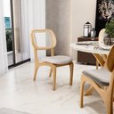 Ver imagem 7 de Kit 4 Cadeiras para Sala de Jantar Estofada e Tela Mariah L02 Linho Cru