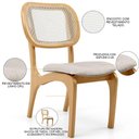 Ver imagem 6 de Kit 4 Cadeiras para Sala de Jantar Estofada e Tela Mariah L02 Linho Cru