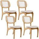Ver imagem 1 de Kit 4 Cadeiras para Sala de Jantar Estofada e Tela Mariah L02 Linho Cru