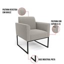 Ver imagem 4 de Namoradeira e 2 Poltronas Industrial Preto Marisa Bouclê Cinza D03 - D’Rossi