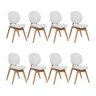 Kit 8 Cadeiras de Jantar Lotus Estrutura Aço Carbono Laminado Natural com Estofado Linho Cru - 1