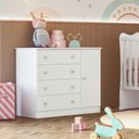 Ver imagem 2 de Comoda Infantil Sapateira Lua Encantada 1 Porta 4 Gavetas Branco