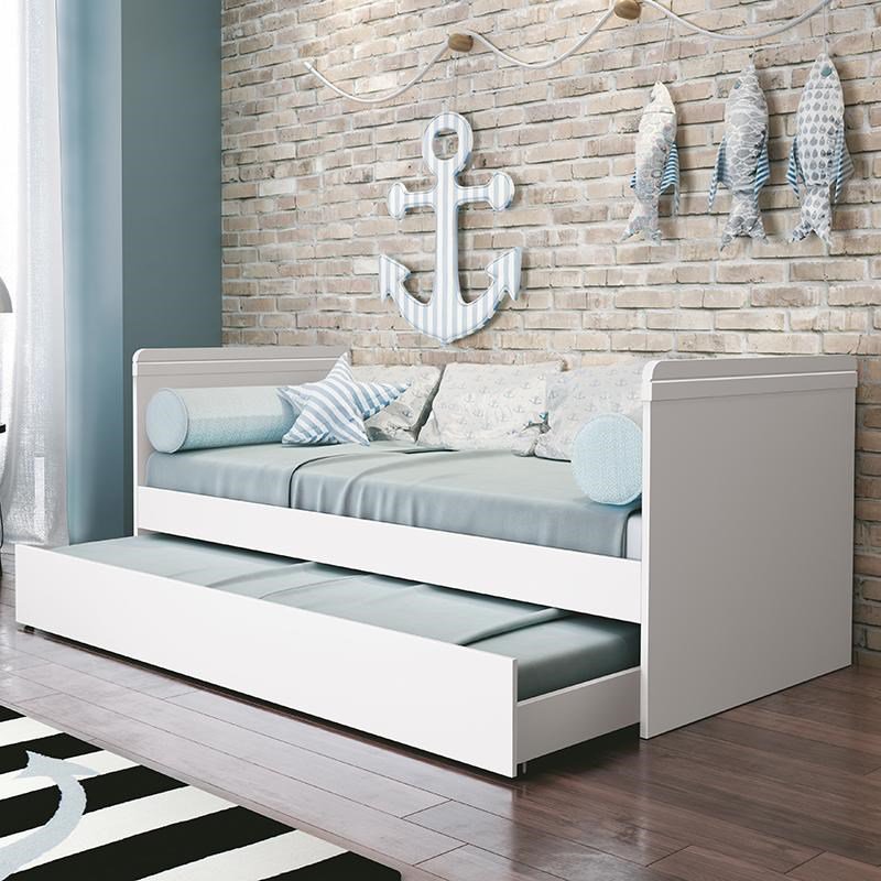 Cama Babá com Auxiliar Nuth Branco Fosco e 2 Colchões Supreme - Reller Móveis - 2