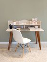 Ver imagem 4 de Escrivaninha Moderna com Nicho Mesa de Estudos para Home Office - Cedro com Off White
