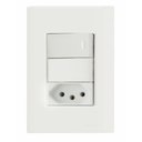 Ver imagem 1 de Conjunto 4x2 com 1 Interruptor Simples 10 a 250 V e 1 Tomada 2P+T 10 a 250 V Tramontina Giz Branco