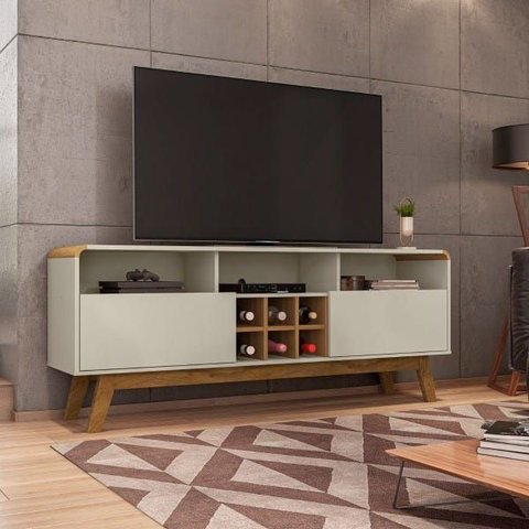 Rack Larimar para TV até 65 Polegadas Off White/Cinamomo Bechara