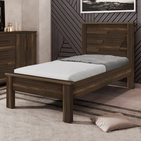 Cama Solteiro 100% MDF Cafe - Barcelona/Geval