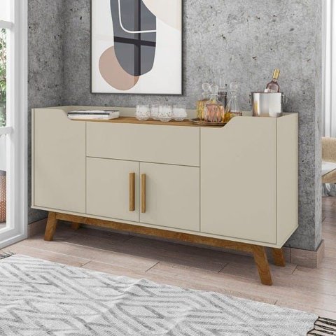 Aparador Buffet Future 4 Portas 1 Gaveta Off White/Cinamomo Bechara