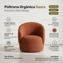 Ver imagem 3 de Poltrona Decorativa Giratória Saara Orgânica Sala de Estar Bouclê Terracota - Desk Design