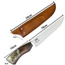 Ver imagem 3 de Faca Churrasco Artesanal Inox 8' Cabo Híbrido Madeira Resina Corte Premium
