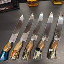 Ver imagem 2 de Faca Churrasco Artesanal Inox 8' Cabo Híbrido Madeira Resina Corte Premium