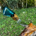 Ver imagem 4 de Faca Churrasco Artesanal Inox 8' Cabo Híbrido Madeira Resina Corte Premium