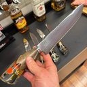 Ver imagem 5 de Faca Churrasco Artesanal Inox 8' Cabo Híbrido Madeira Resina Corte Premium
