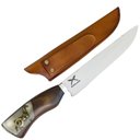 Ver imagem 1 de Faca Churrasco Artesanal Inox 8' Cabo Híbrido Madeira Resina Corte Premium