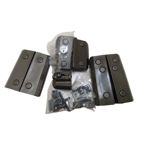 Kit 08 Porta Dupla Pivotante Giro de Vidro na Cor Bronze 1002