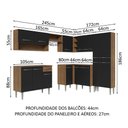 Ver imagem 4 de Armário de Cozinha Completa de Canto 417cm Rustic/Preto Emilly Madesa 02