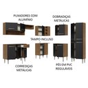 Ver imagem 5 de Armário de Cozinha Completa de Canto 417cm Rustic/Preto Emilly Madesa 02
