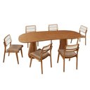 Ver imagem 2 de Conjunto Sala de Jantar Mesa Noronha 180cm Tampo Laminado Organico e 6 Cadeiras Eva Premium