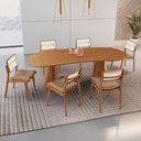 Ver imagem 1 de Conjunto Sala de Jantar Mesa Noronha 180cm Tampo Laminado Organico e 6 Cadeiras Eva Premium