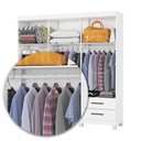 Ver imagem 7 de Guarda-Roupa 6 Portas 4 Gavetas com Espelho e Pés Genova Branco