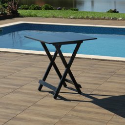 Jogo de Mesa 70 X 70 com 4 Cadeiras Dobráveis de Madeira Cor Preto - Móveis Britz - 4