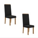 Ver imagem 1 de Kit 2 Cadeiras Nice com Espaldar – Tecido Veludo Suede, Pés em Mdf com Sapatilhas Plásticas Mel/