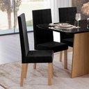 Ver imagem 4 de Kit 2 Cadeiras Nice com Espaldar – Tecido Veludo Suede, Pés em Mdf com Sapatilhas Plásticas Mel/